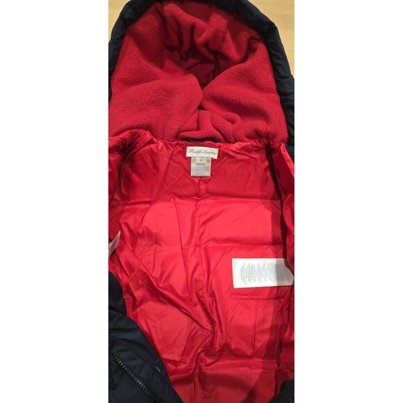 Ralph Lauren 3M Baby Boy Quilted Navy Bodysuit Logo Snaps Hooded, Boys Snowsuit - Picture 6 of 8